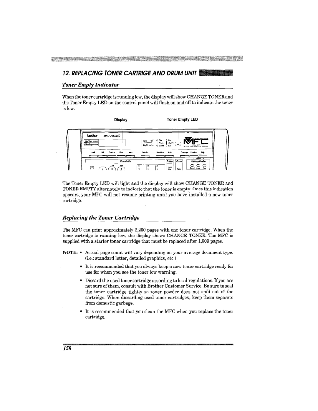 Brother MFC7650MC manual 