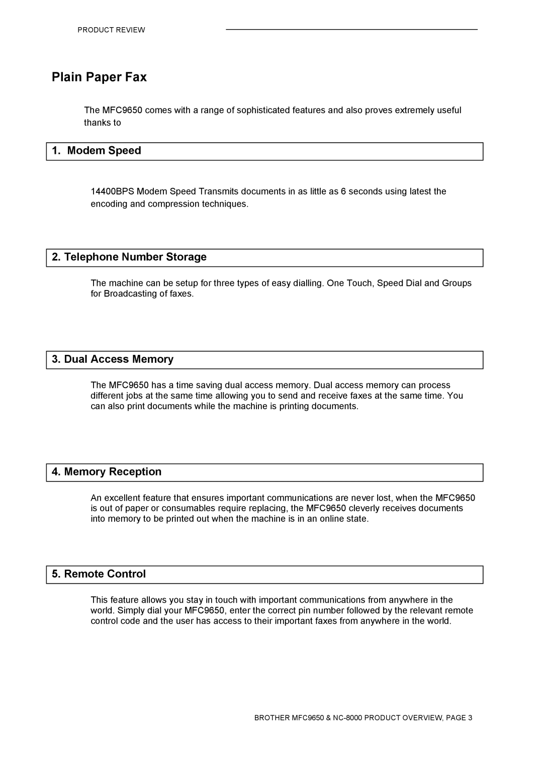 Brother MFC9650 Series manual Plain Paper Fax 