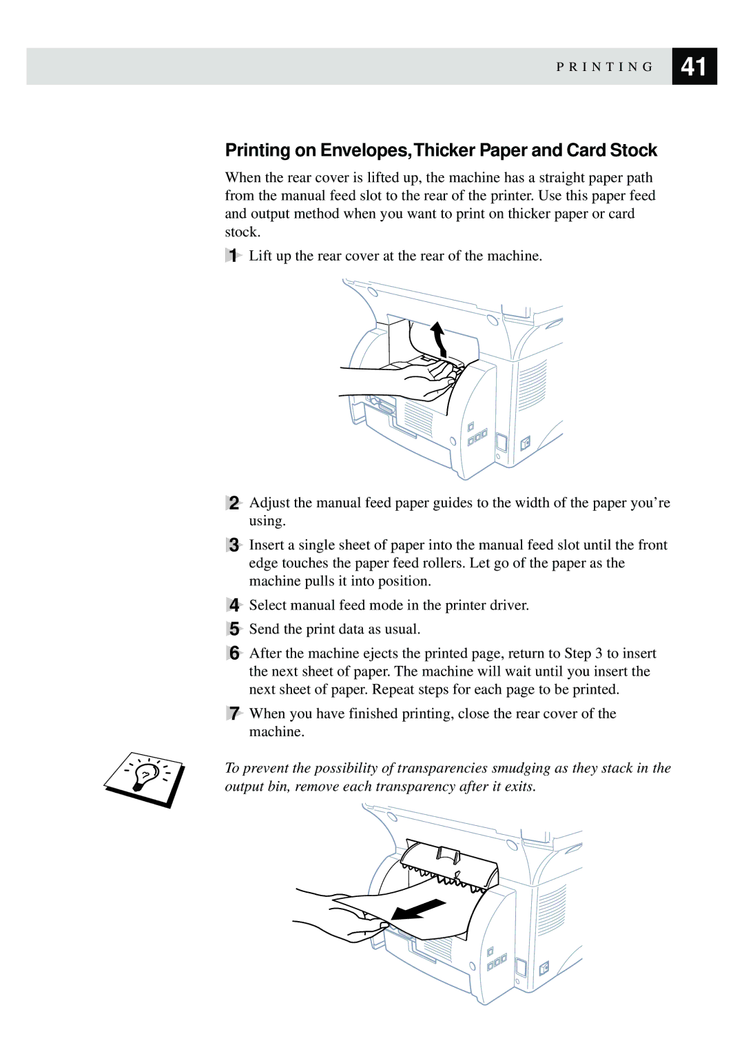 Brother MFC9750 owner manual Printing on Envelopes,Thicker Paper and Card Stock 