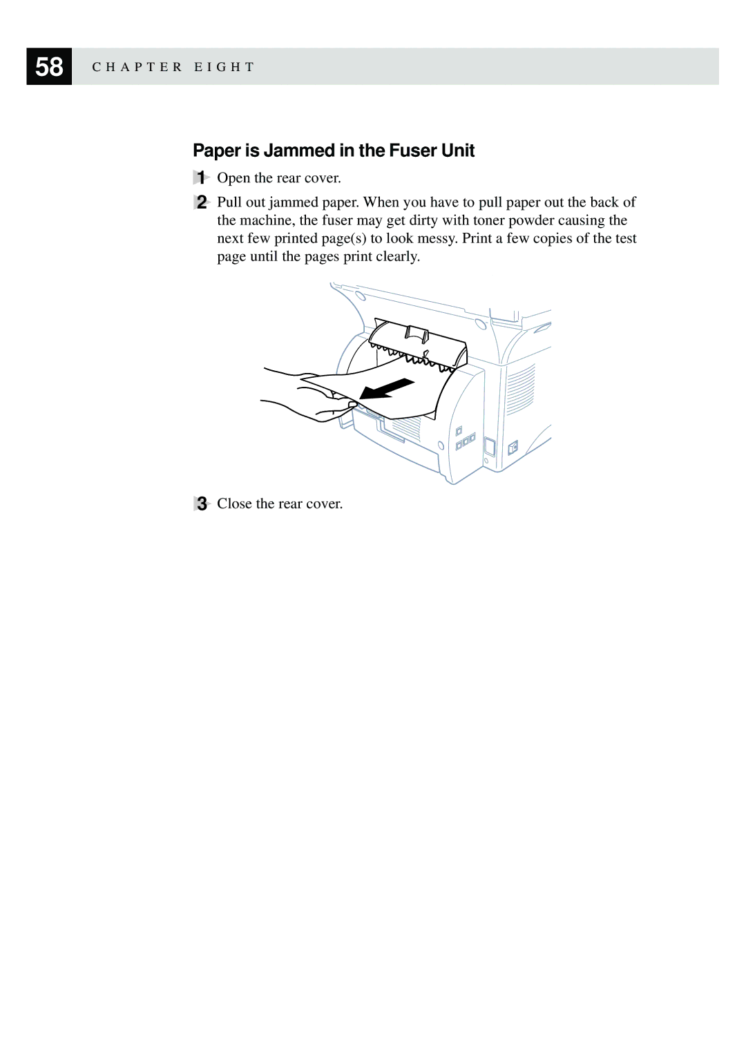 Brother MFC9750 owner manual Paper is Jammed in the Fuser Unit 