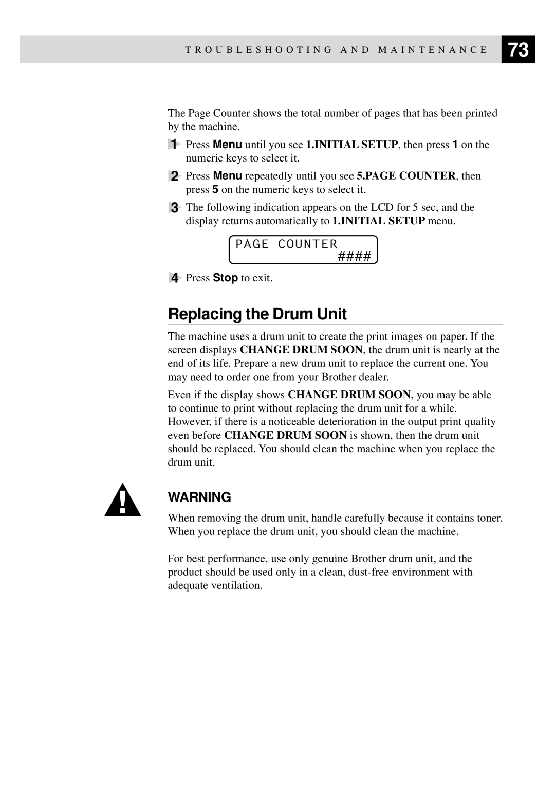 Brother MFC9750 owner manual Replacing the Drum Unit 