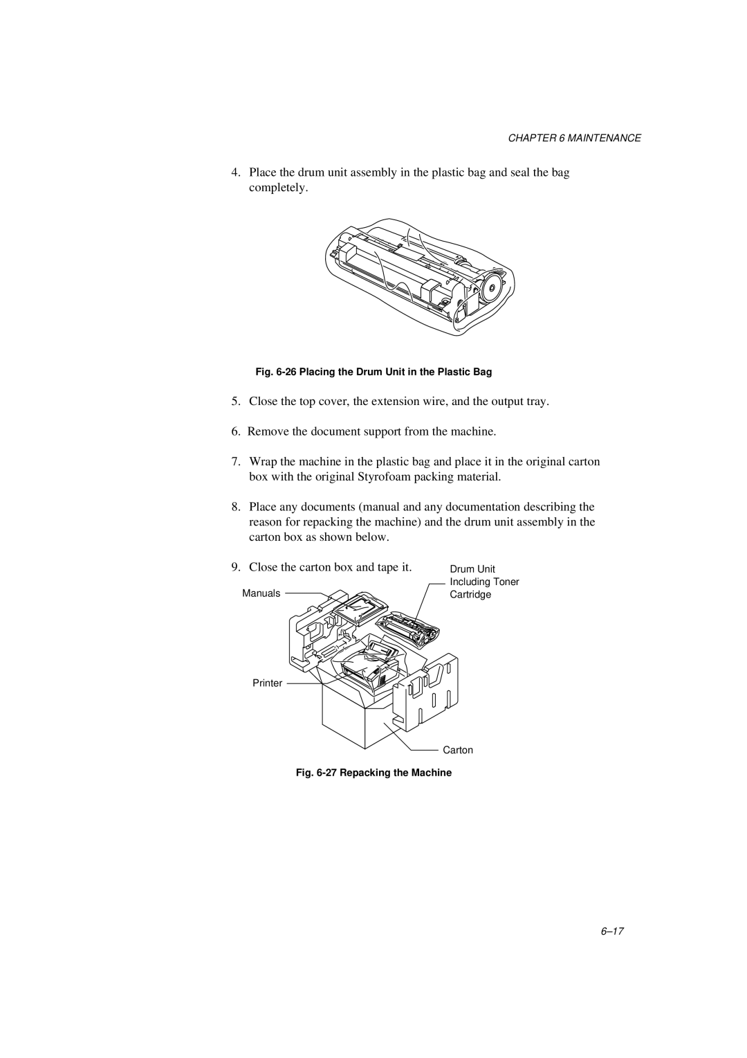 Brother MFC/HL-P2000 manual Placing the Drum Unit in the Plastic Bag 