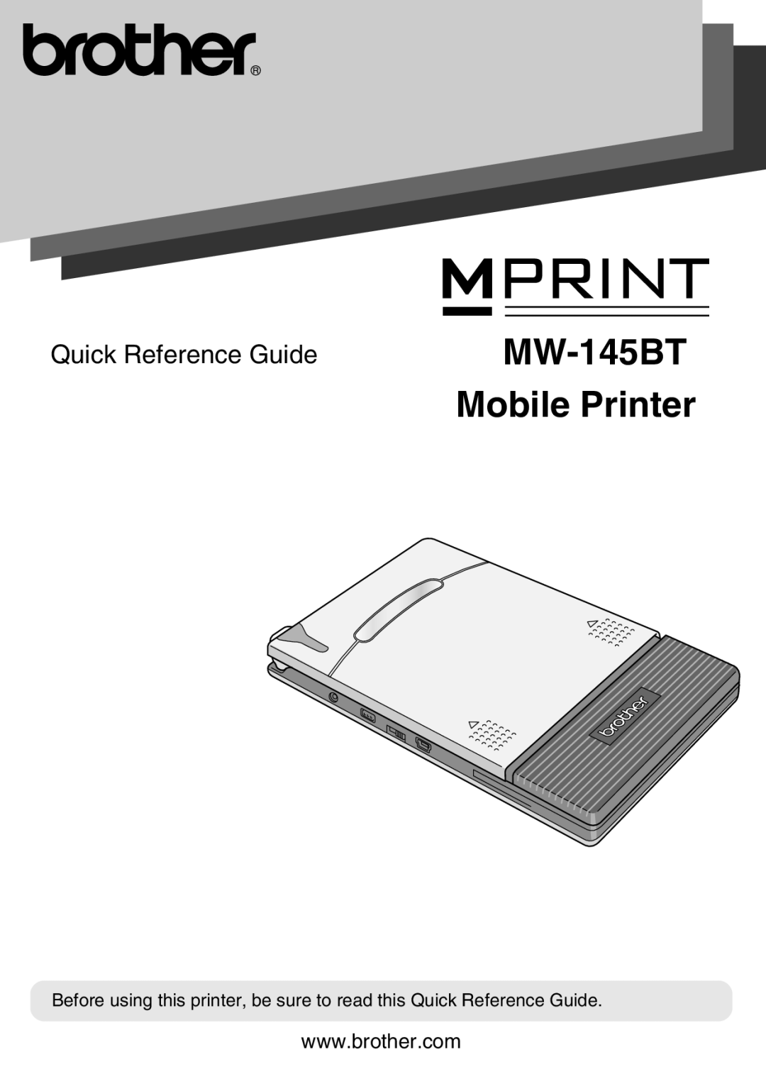 Brother MW-145BT manual Mobile Printer 