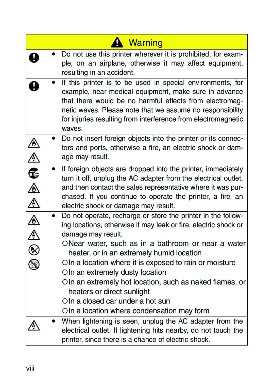 Brother MW-260 appendix Viii 