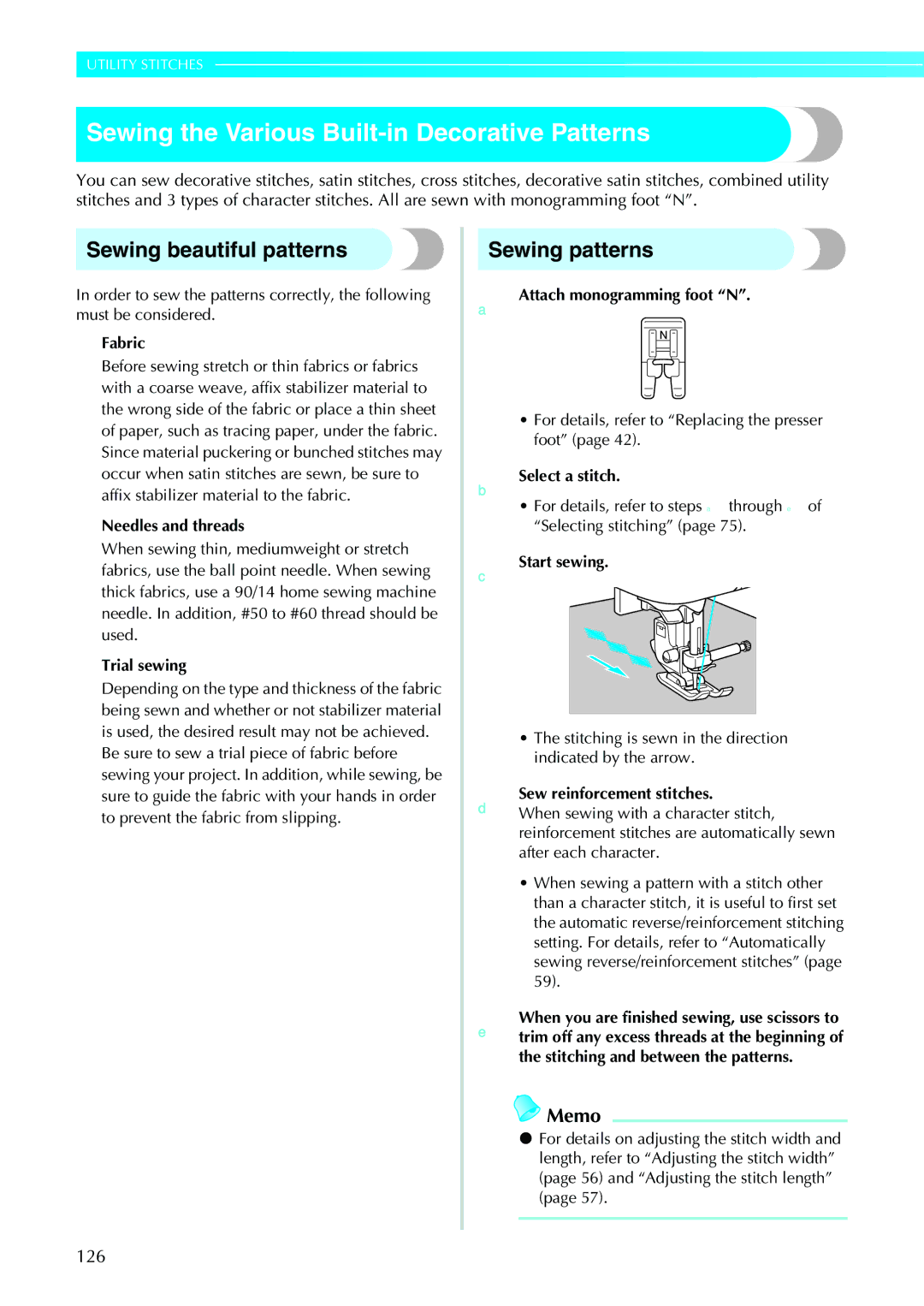 Brother NV1200 Sewing the Various Built-in Decorative Patterns, Sewing beautiful patterns, Sewing patterns, 126 