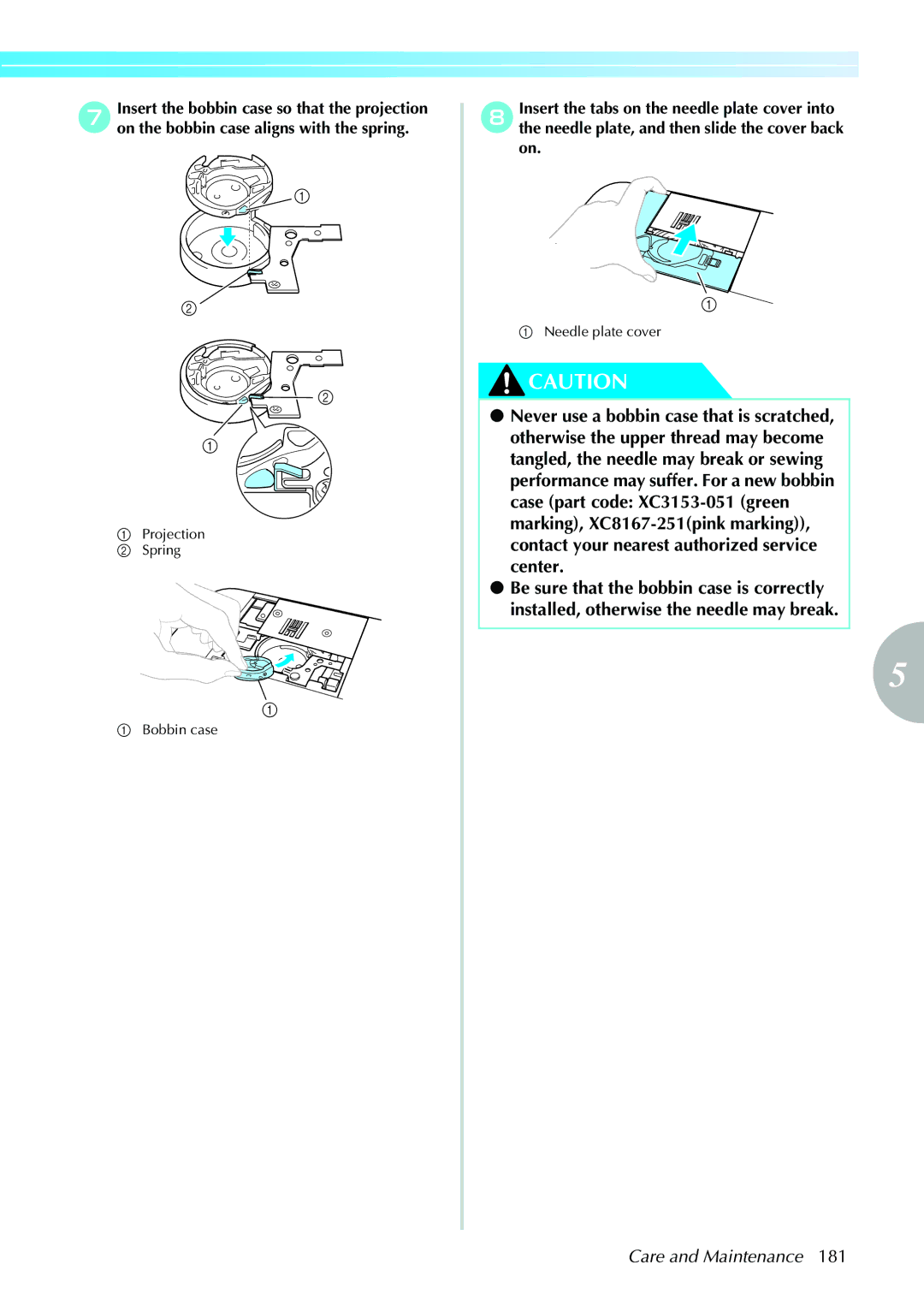 Brother NV1200 operation manual Care and Maintenance 