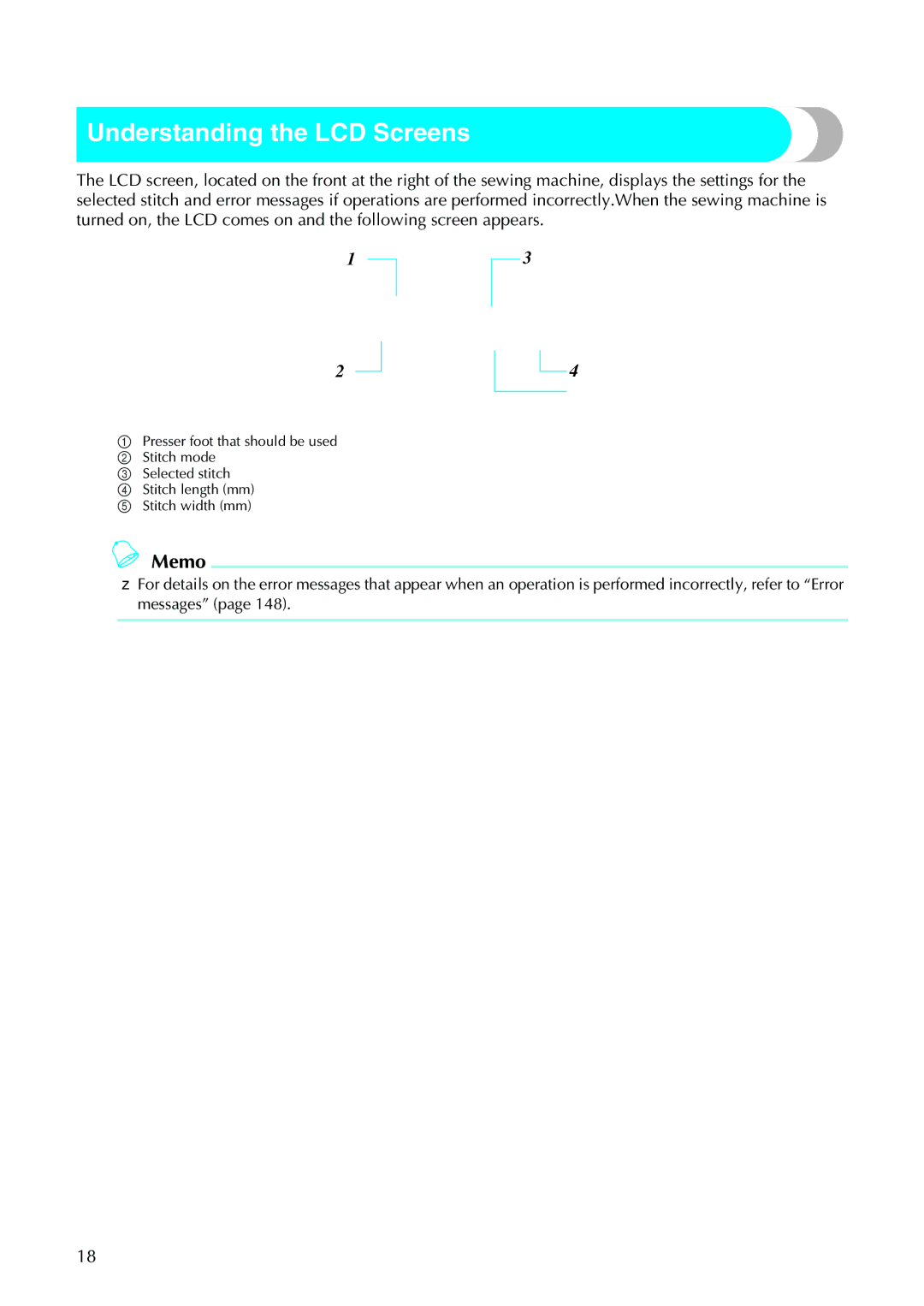 Brother N5V, NX-450 operation manual Understanding the LCD Screens 