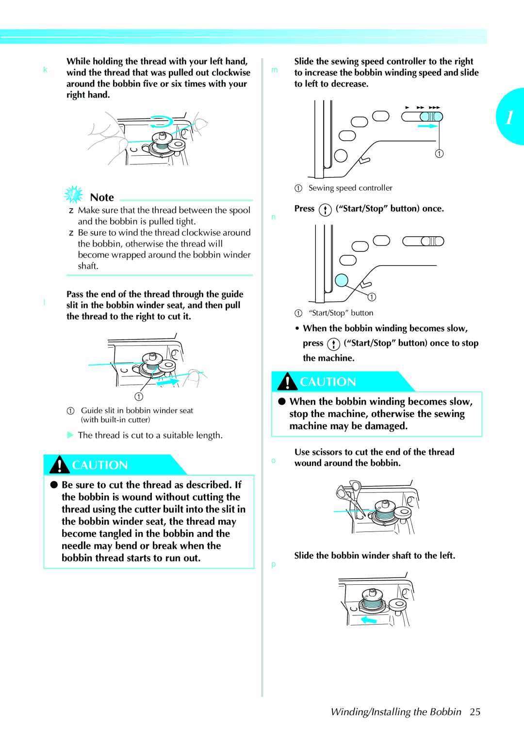 Brother NX-450, N5V operation manual NPress Start/Stop button once 