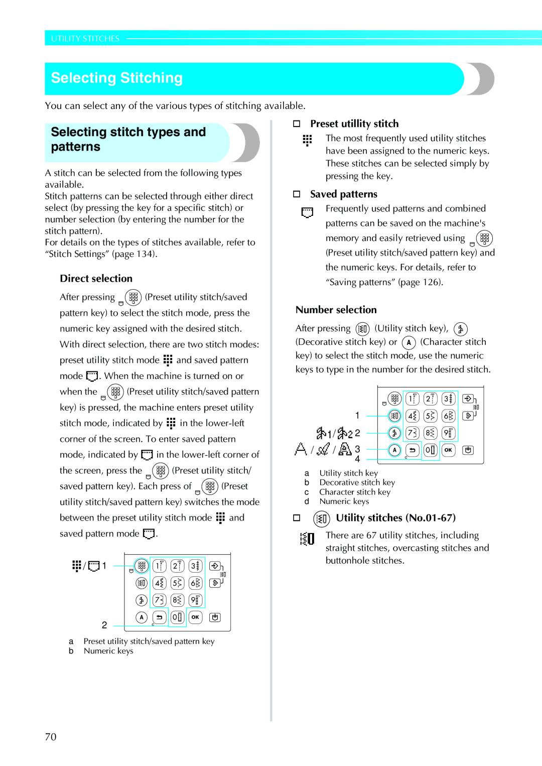 Brother N5V, NX-450 operation manual Selecting Stitching, Selecting stitch types, Patterns 