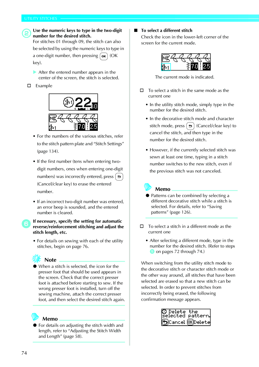 Brother N5V, NX-450 operation manual To select a different stitch 