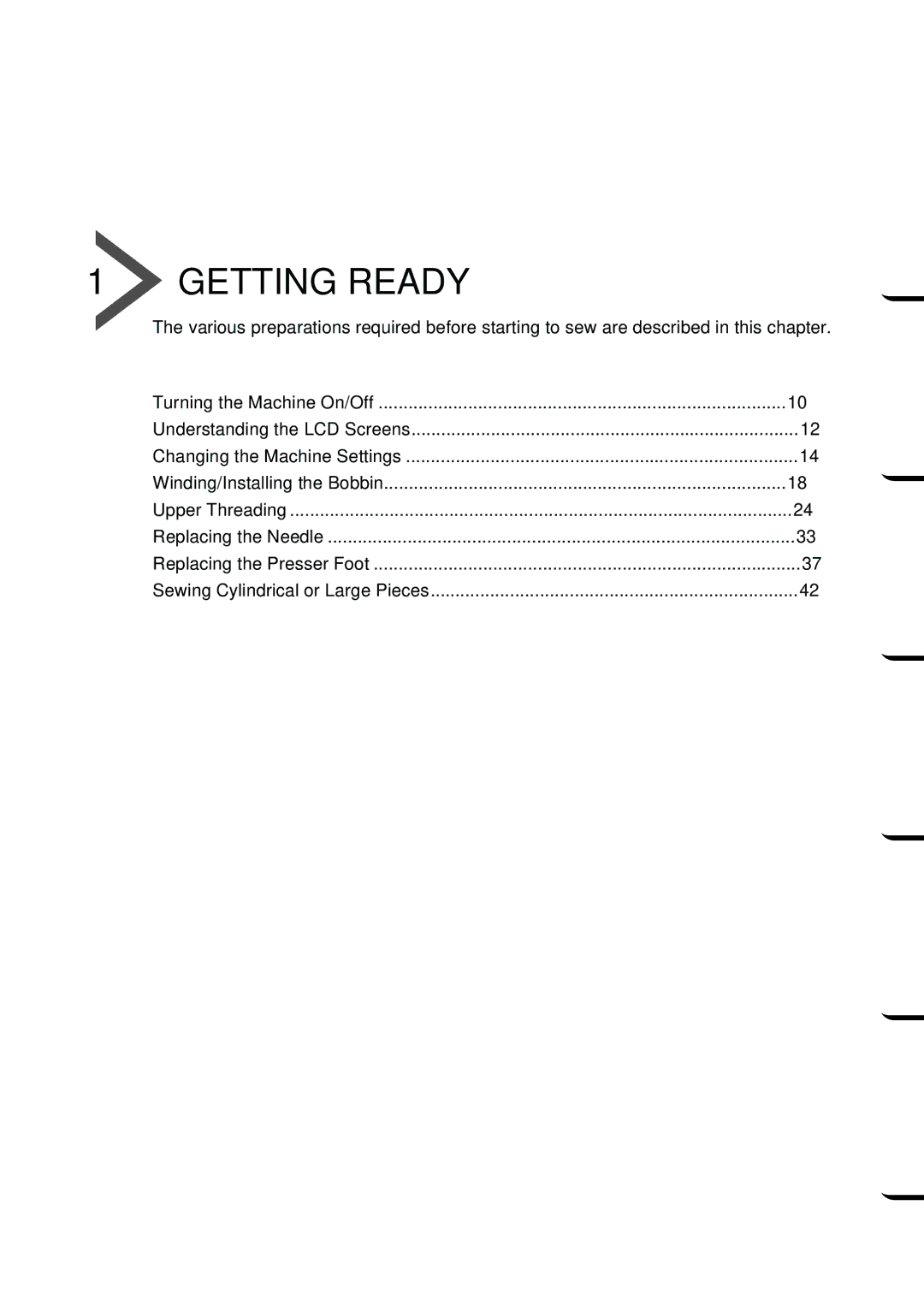 Brother NX 600 operation manual Getting Ready 