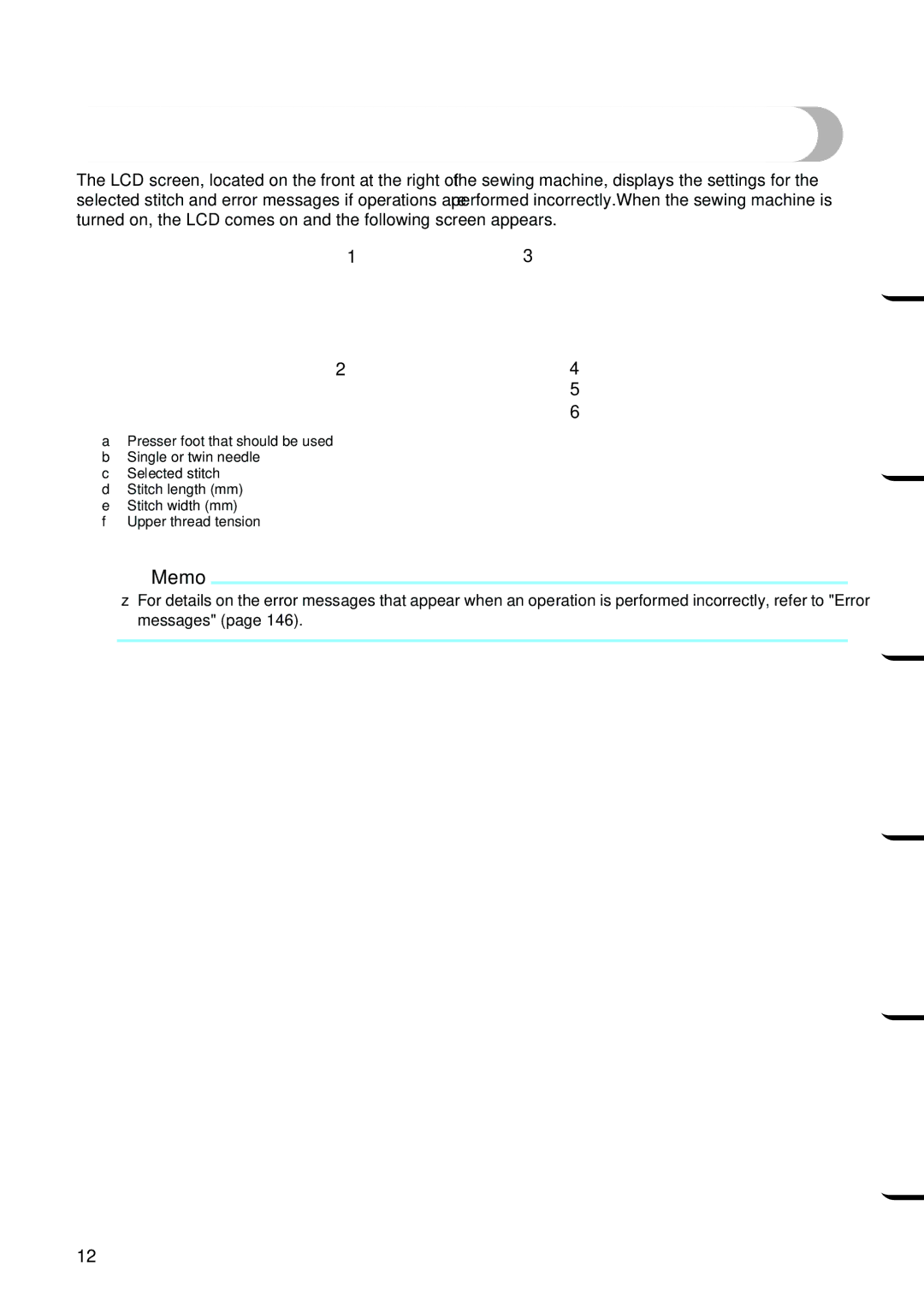 Brother NX 600 operation manual Understanding the LCD Screens 