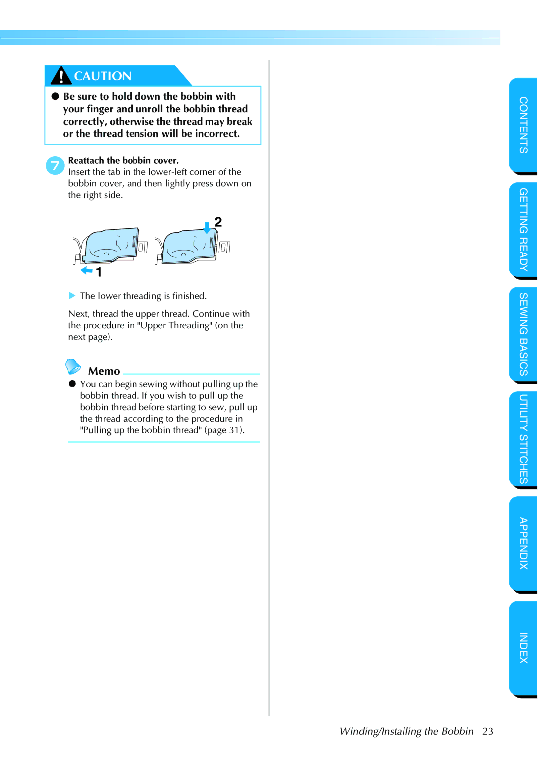 Brother NX 600 operation manual Memo 