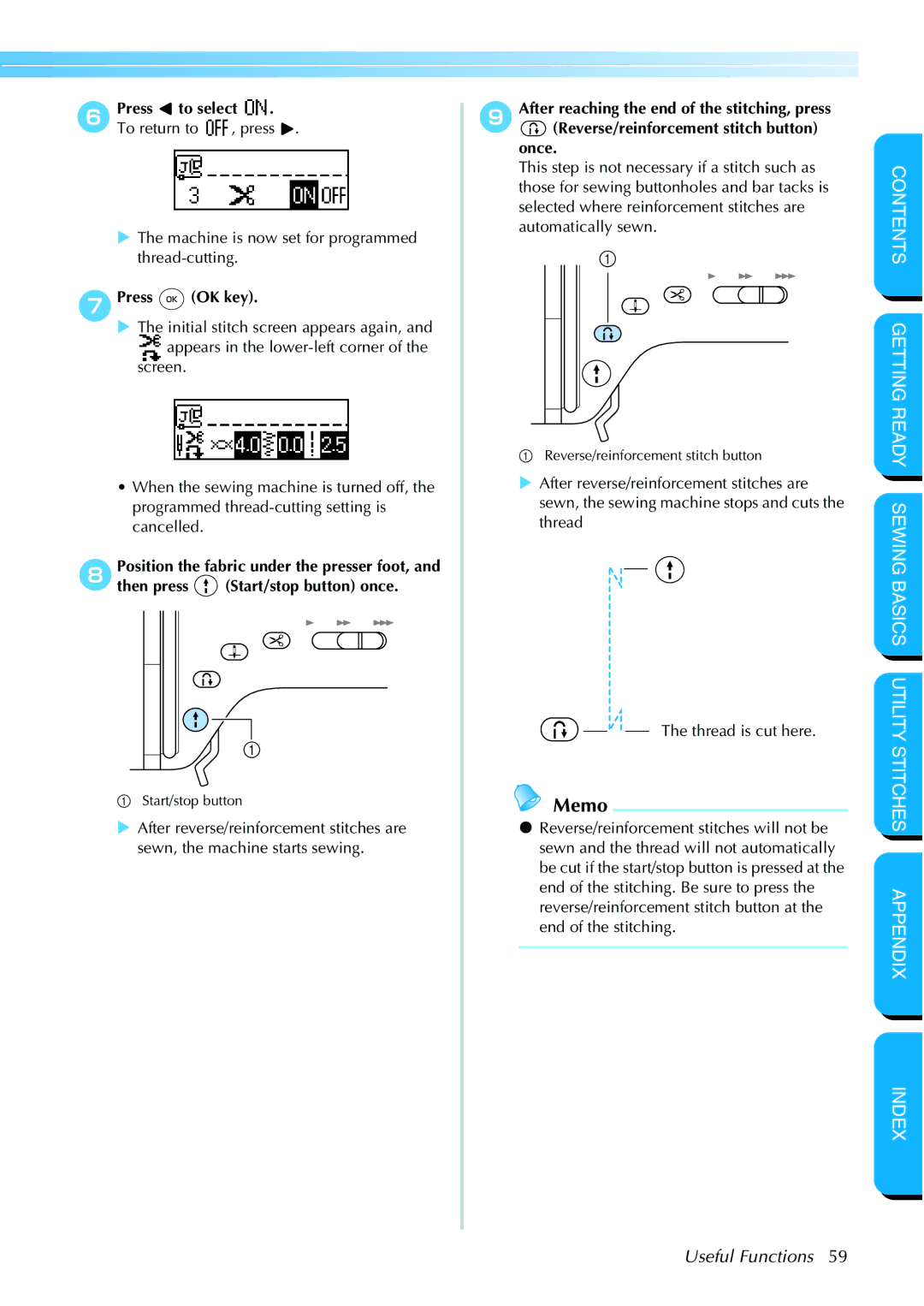 Brother NX 600 operation manual Press To select FTo return to, Once 