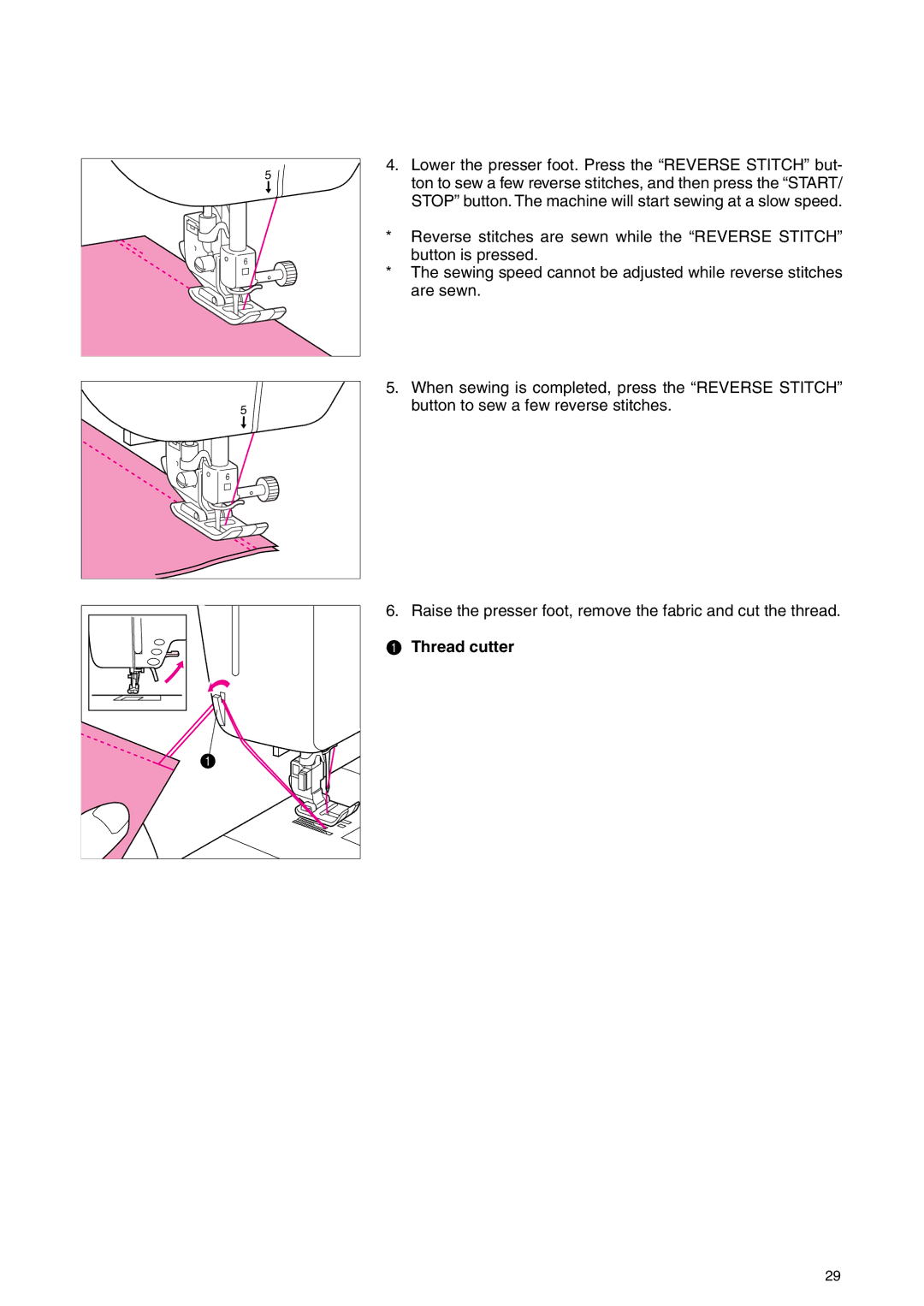 Brother PC 3000 operation manual Thread cutter 