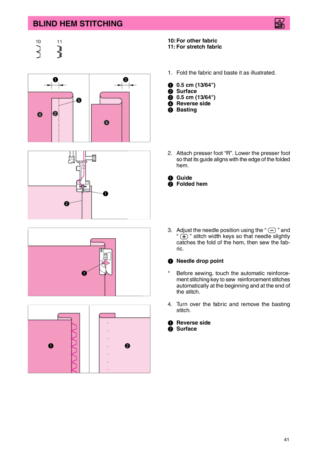 Brother PC 3000 operation manual Blind HEM Stitching 