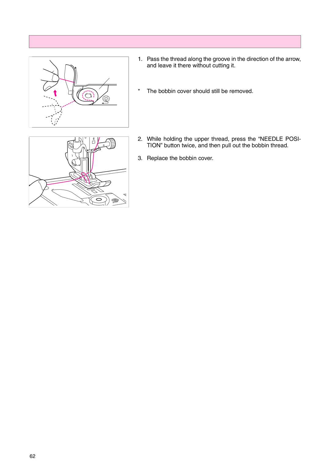 Brother PC 3000 operation manual Pulling out the bobbin thread, Shuttle 