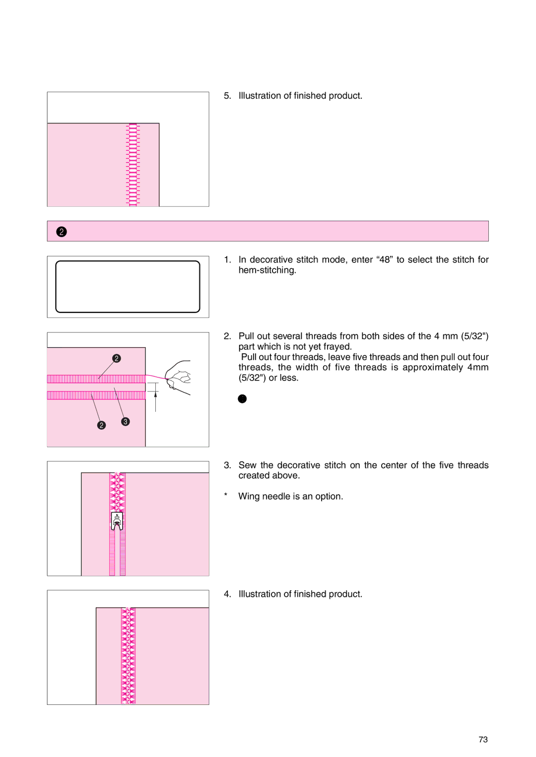 Brother PC 3000 operation manual Illustration of finished product 