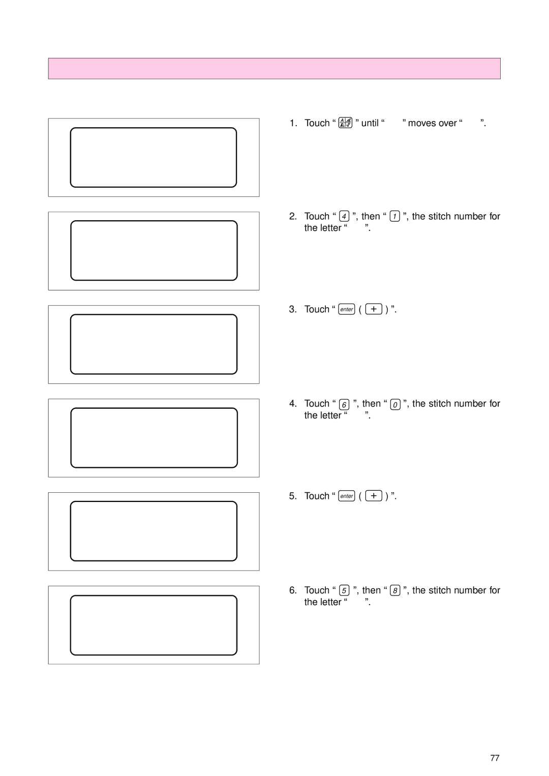 Brother PC 3000 operation manual Combining characters, Example To combine outline letters to create 