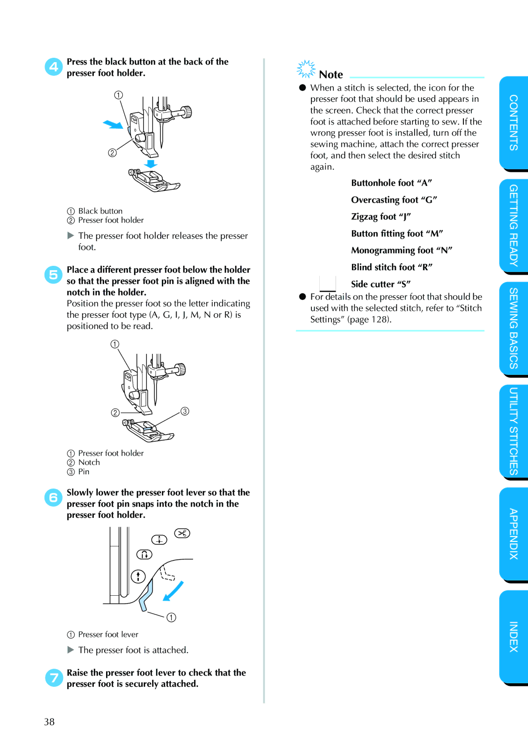 Brother PC-420PRW manual Presser foot holder releases the presser foot 