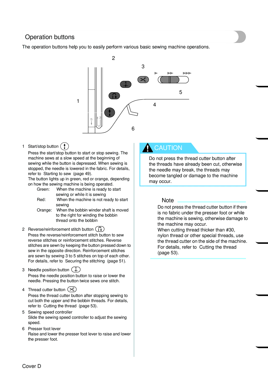 Brother PC-420PRW manual Operation buttons, Contents Getting 