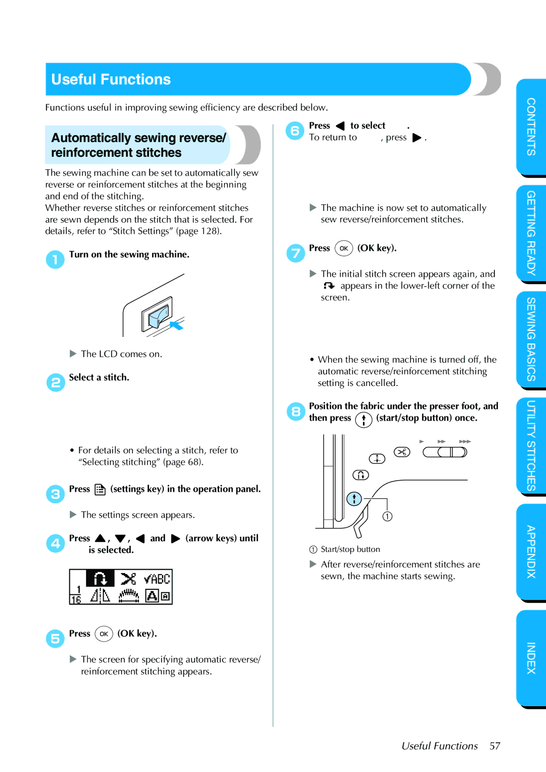 Brother PC-420PRW manual Useful Functions 