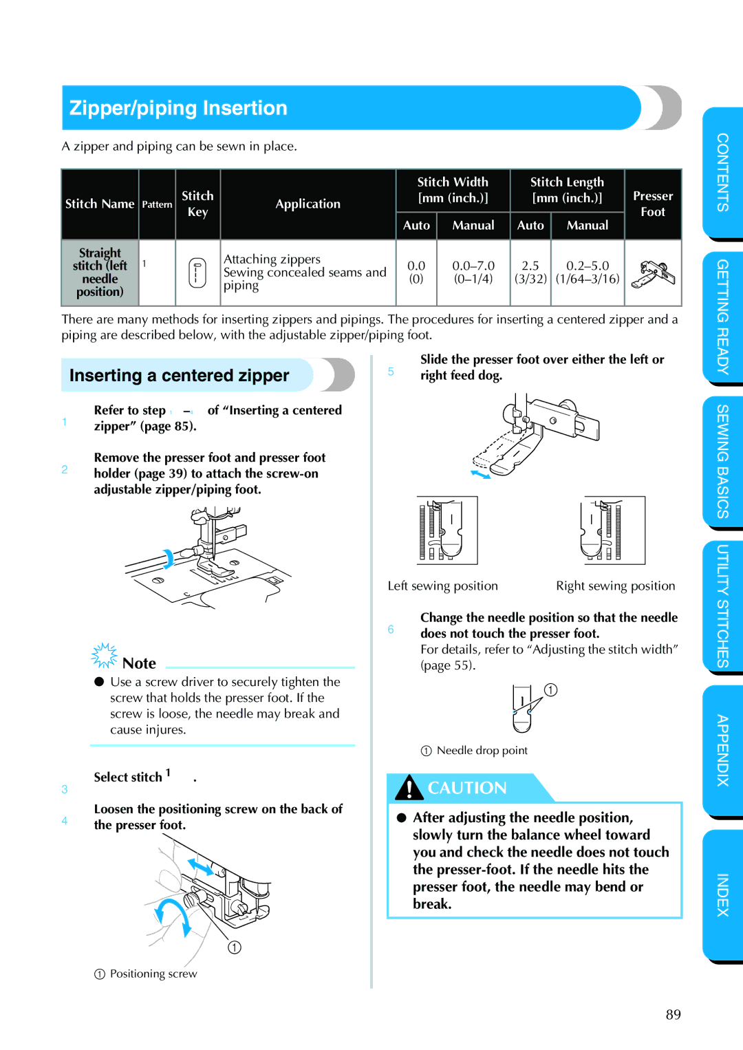 Brother PC-420PRW manual Zipper/piping Insertion 