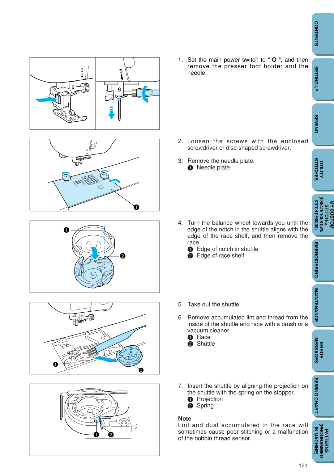 Brother PC 6500 operation manual 123 