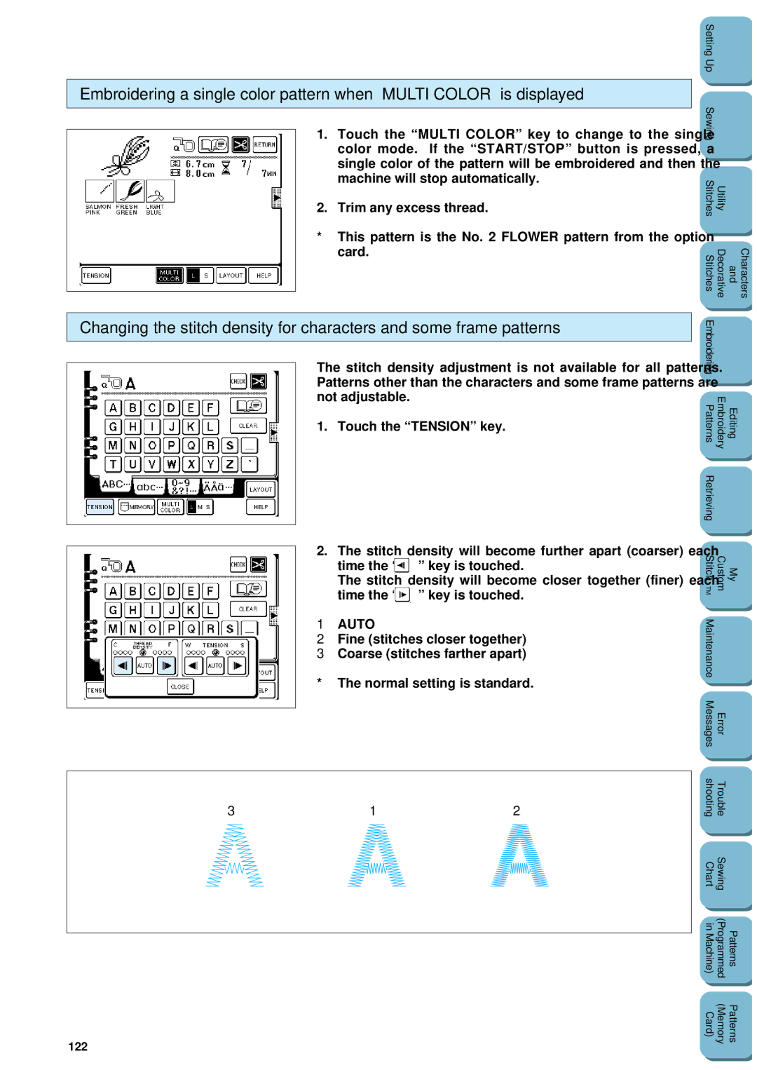 Brother PC 8500 manual Auto, 122 