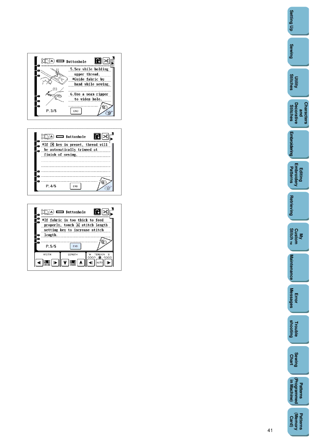 Brother PC 8500 manual Editing Patterns 