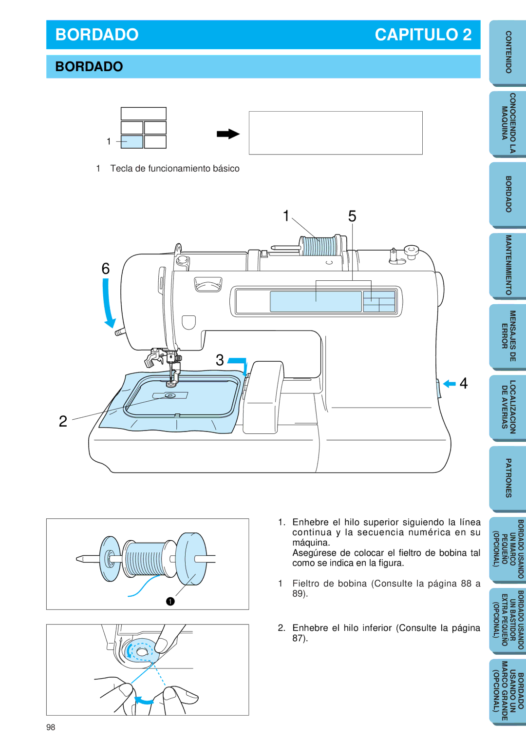 Brother PE 150 manual Bordado 