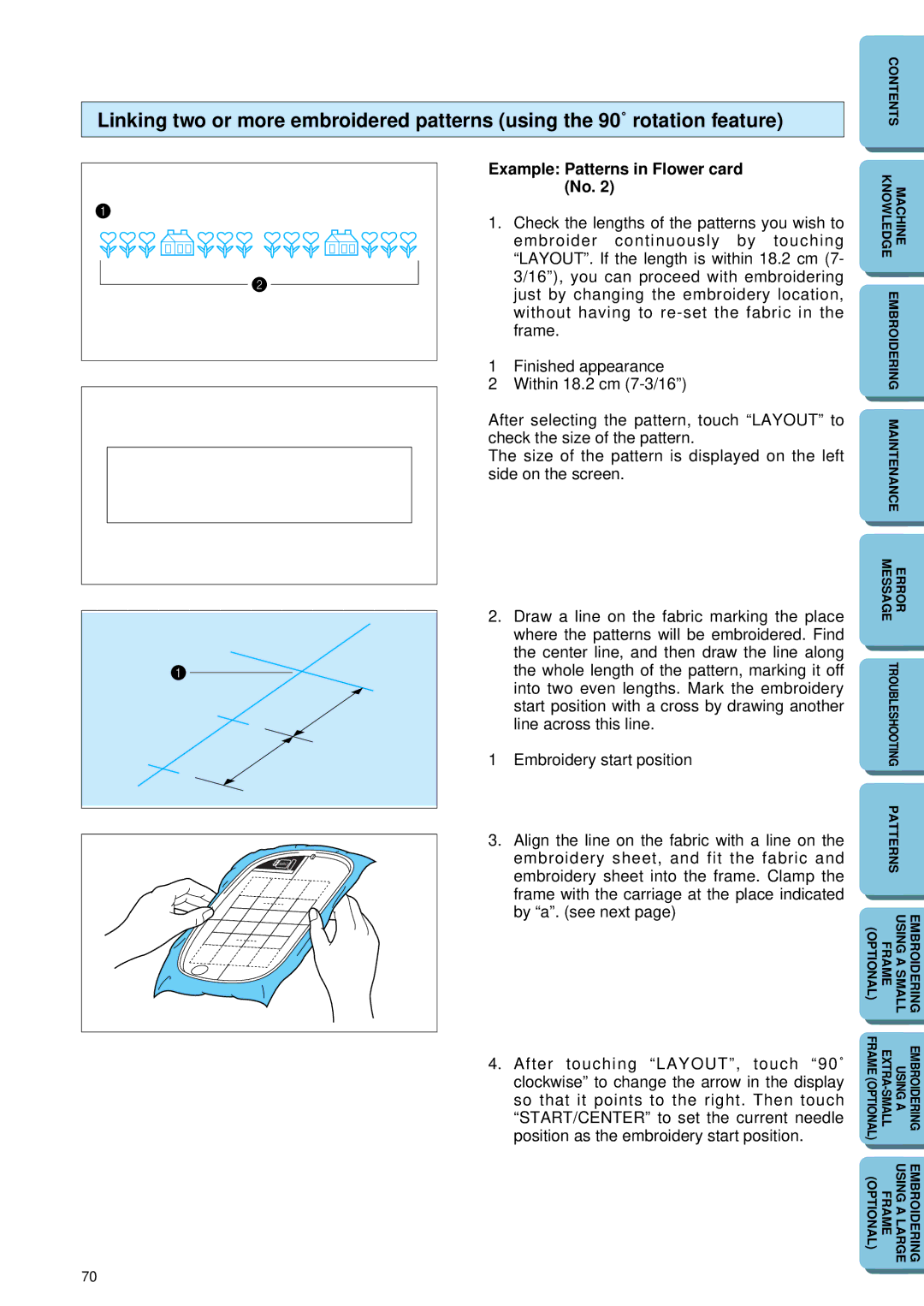 Brother PE 150 manual Example Patterns in Flower card No 