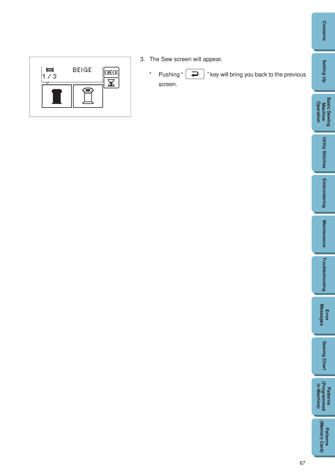 Brother PE 300S operation manual Operation Machine 