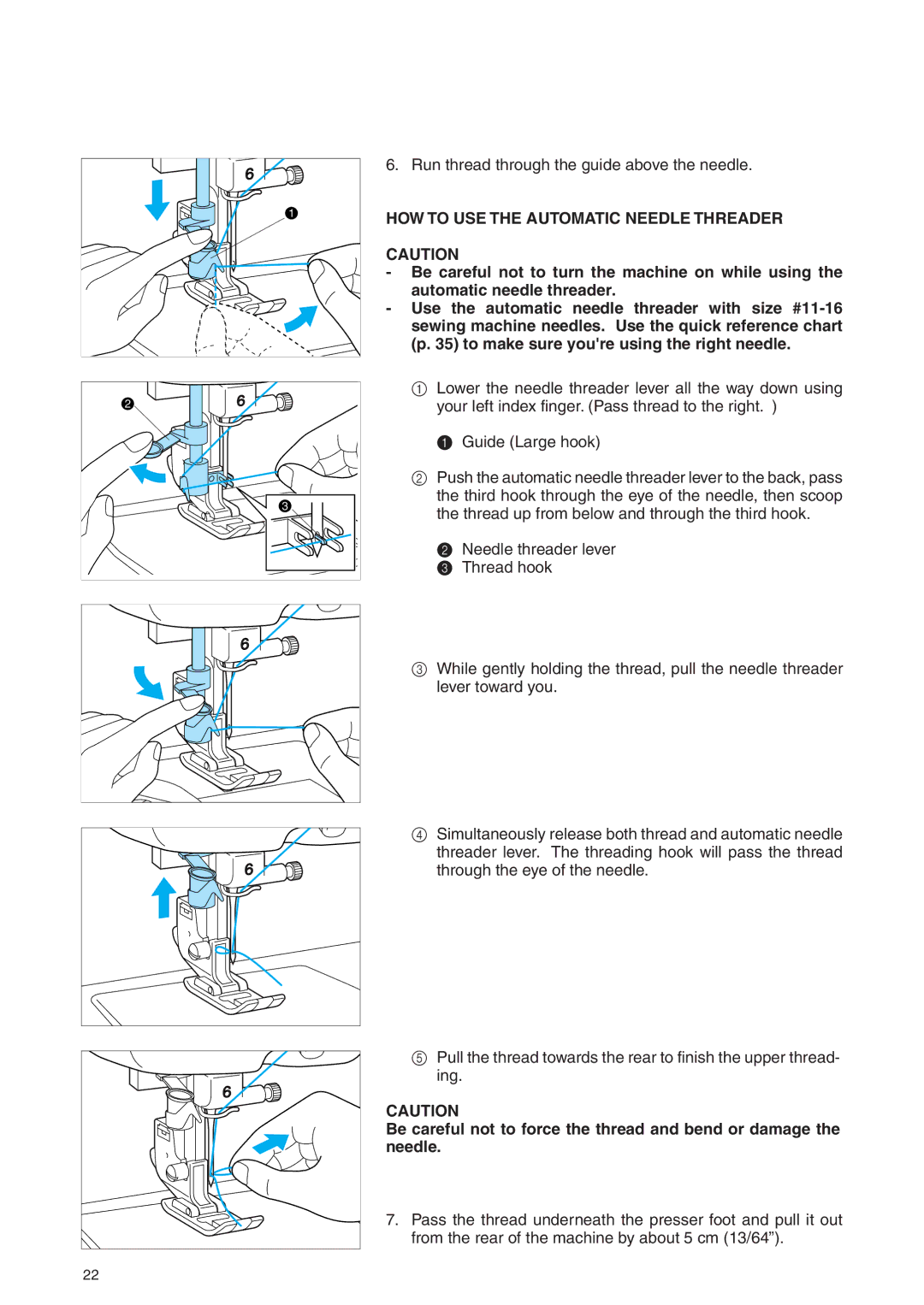 Brother PE 400D operation manual HOW to USE the Automatic Needle Threader 