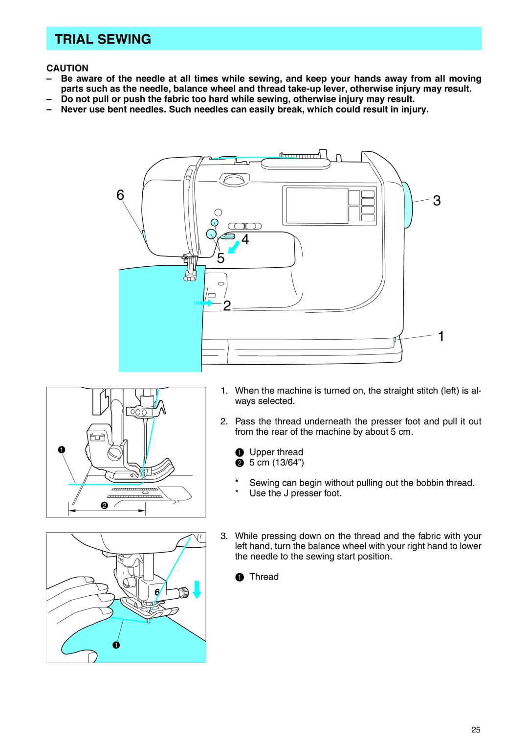 Brother PE 400D operation manual Trial Sewing 