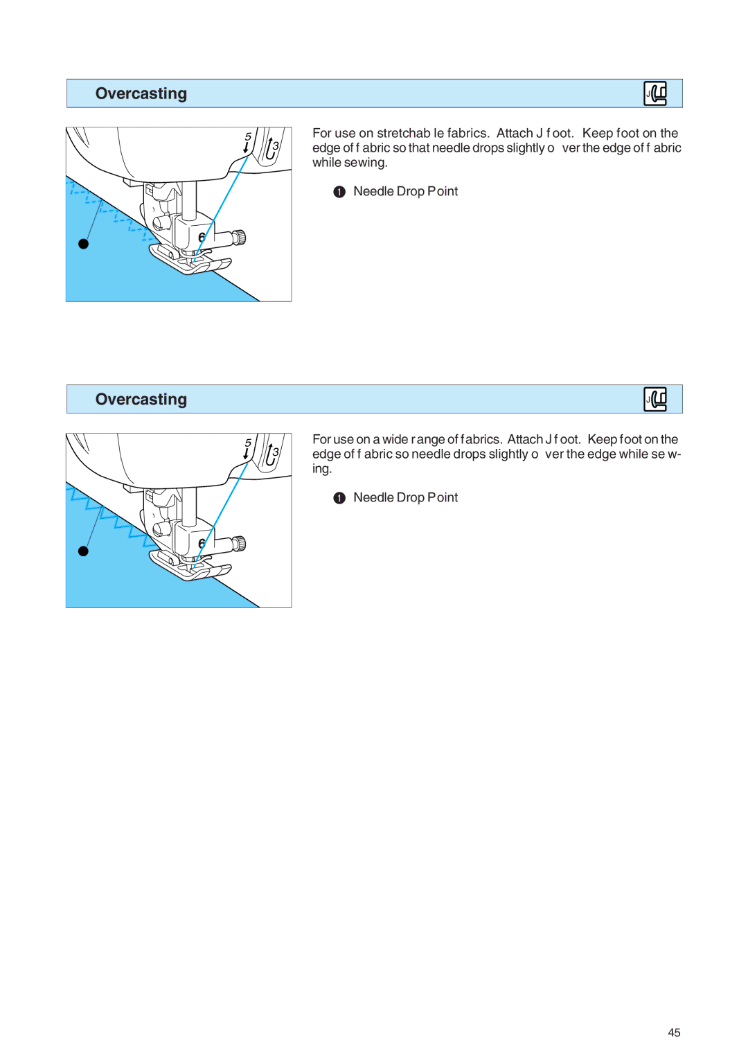 Brother PE 400D operation manual While sewing Needle Drop Point 