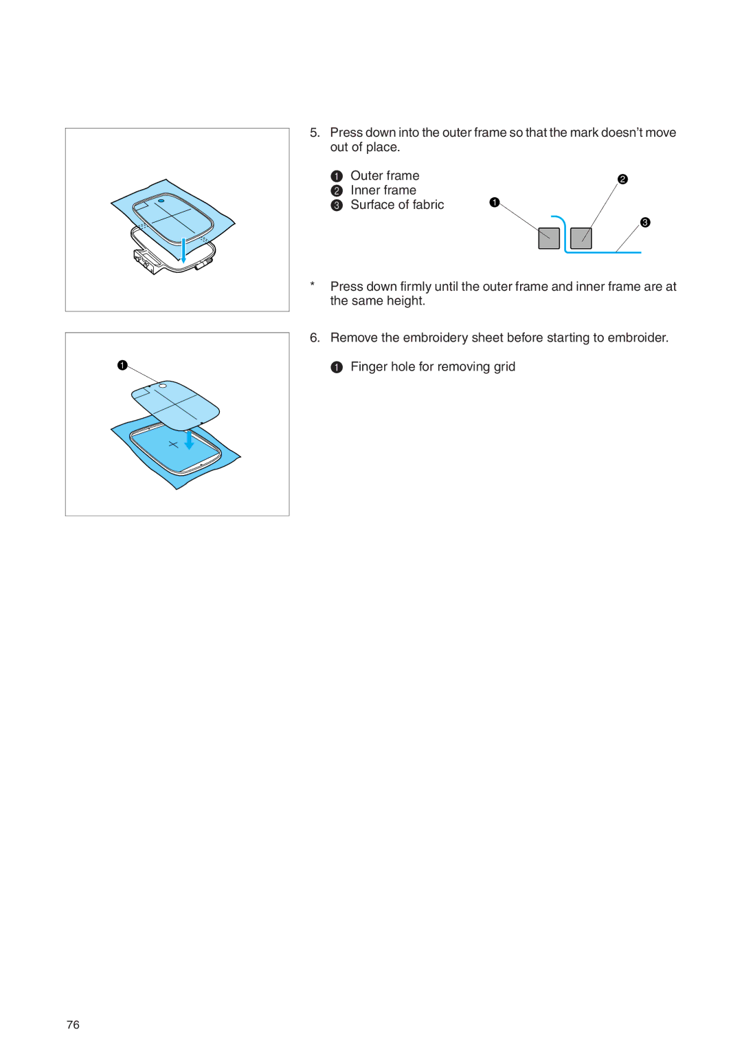 Brother PE 400D operation manual Outer frame 