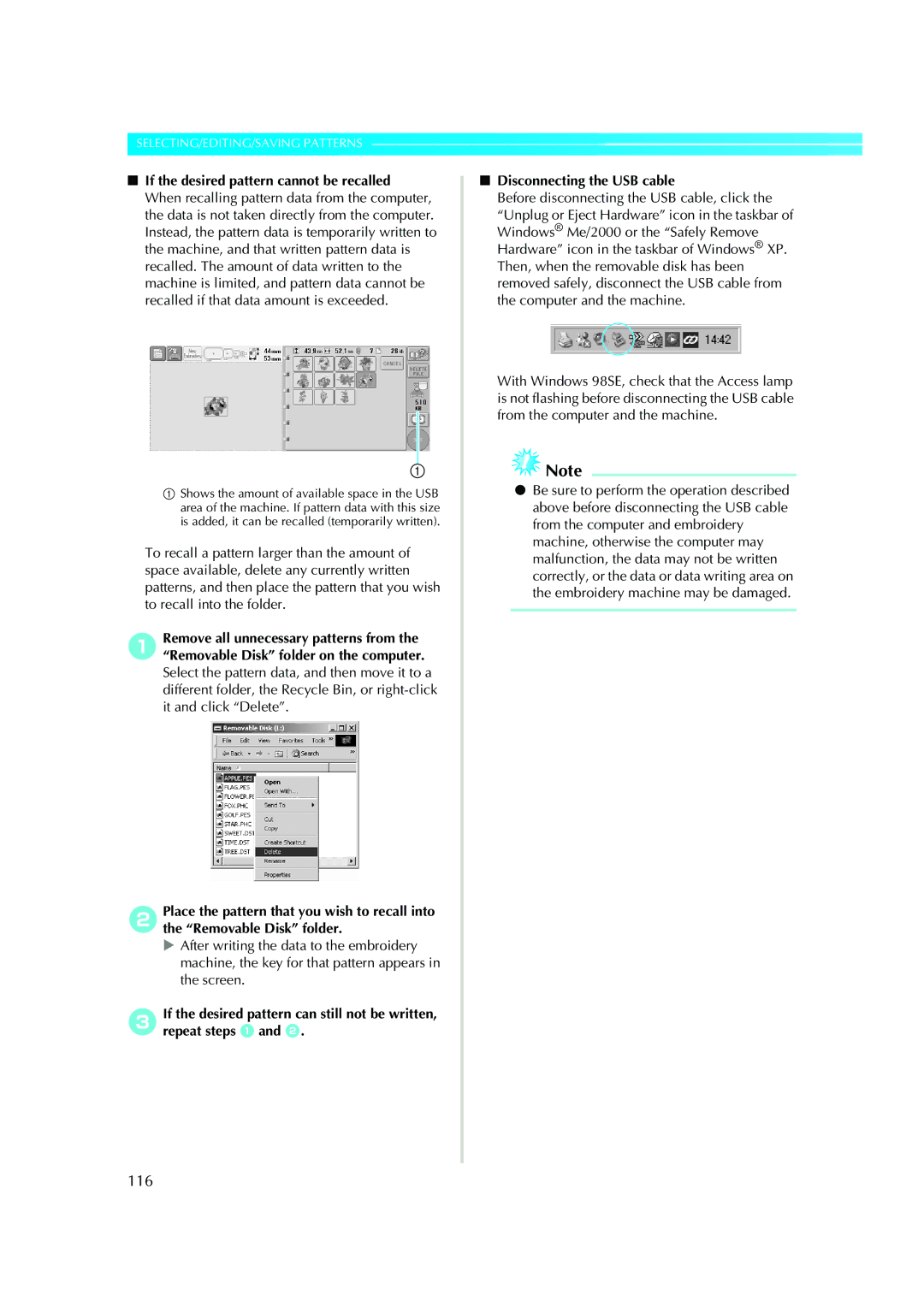 Brother PE-600II operation manual 116 