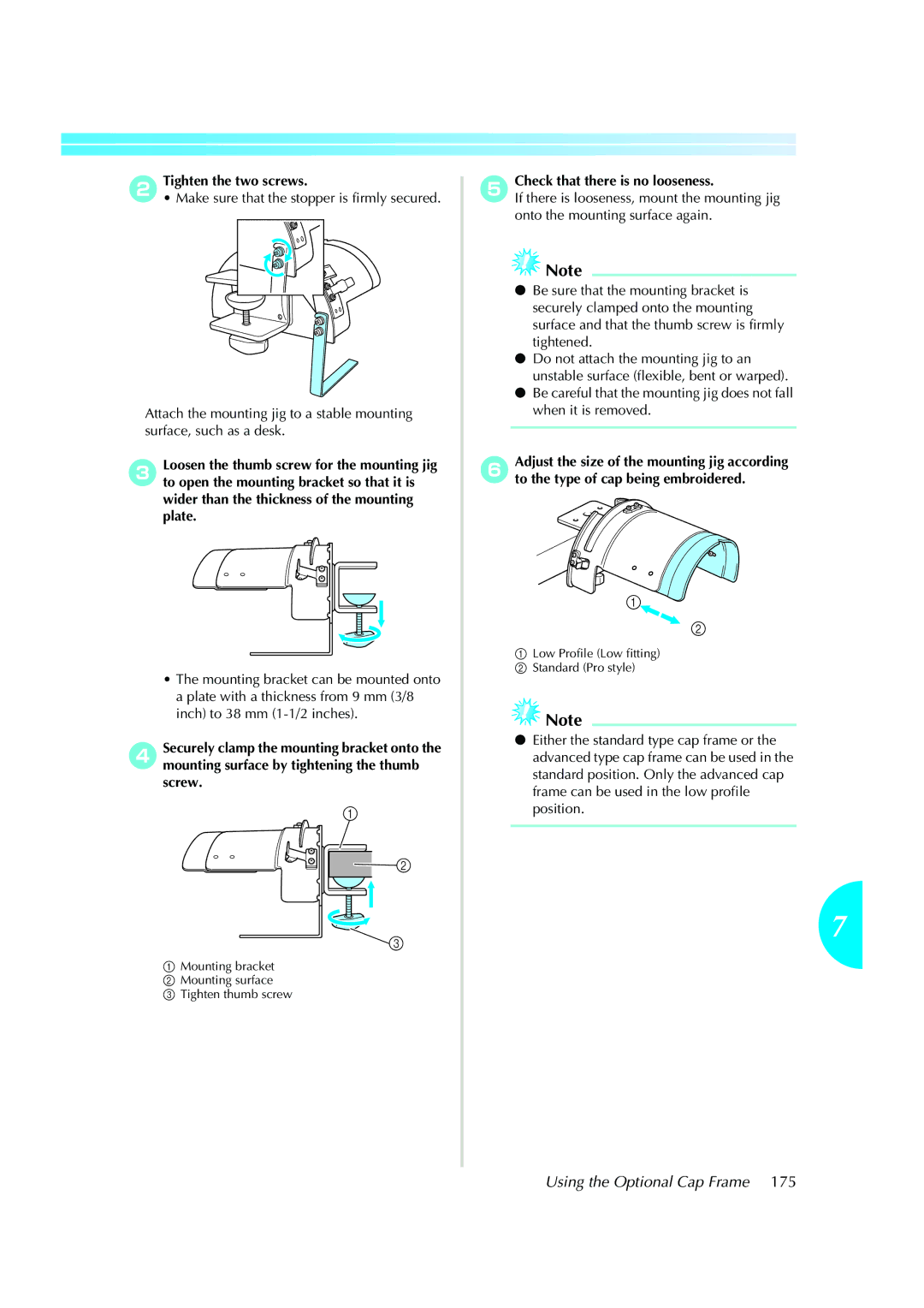 Brother PE-600II operation manual 2Tighten the two screws, Check that there is no looseness 