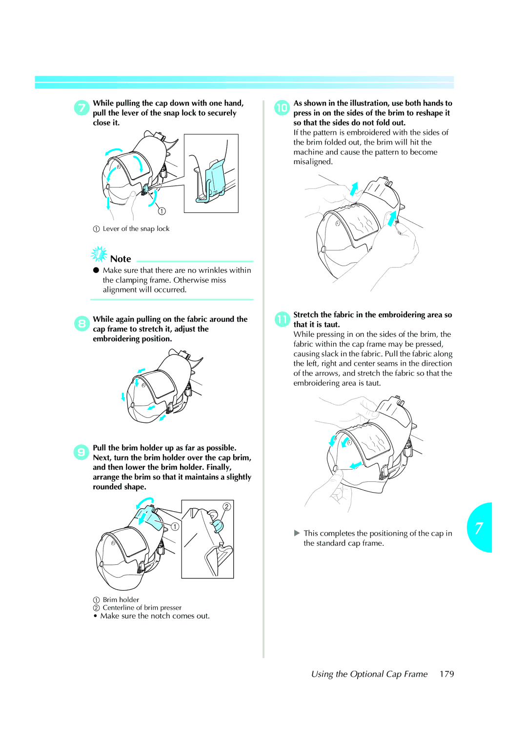 Brother PE-600II operation manual Make sure the notch comes out 