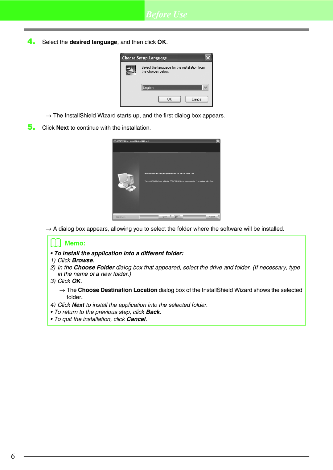 Brother PE-DESIGN, Brother USB Writer manual Before Use 