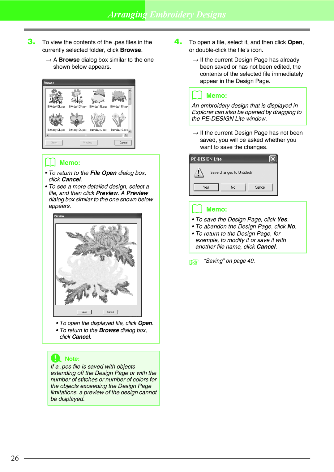 Brother PE-DESIGN, Brother USB Writer manual Arranging Embroidery Designs 