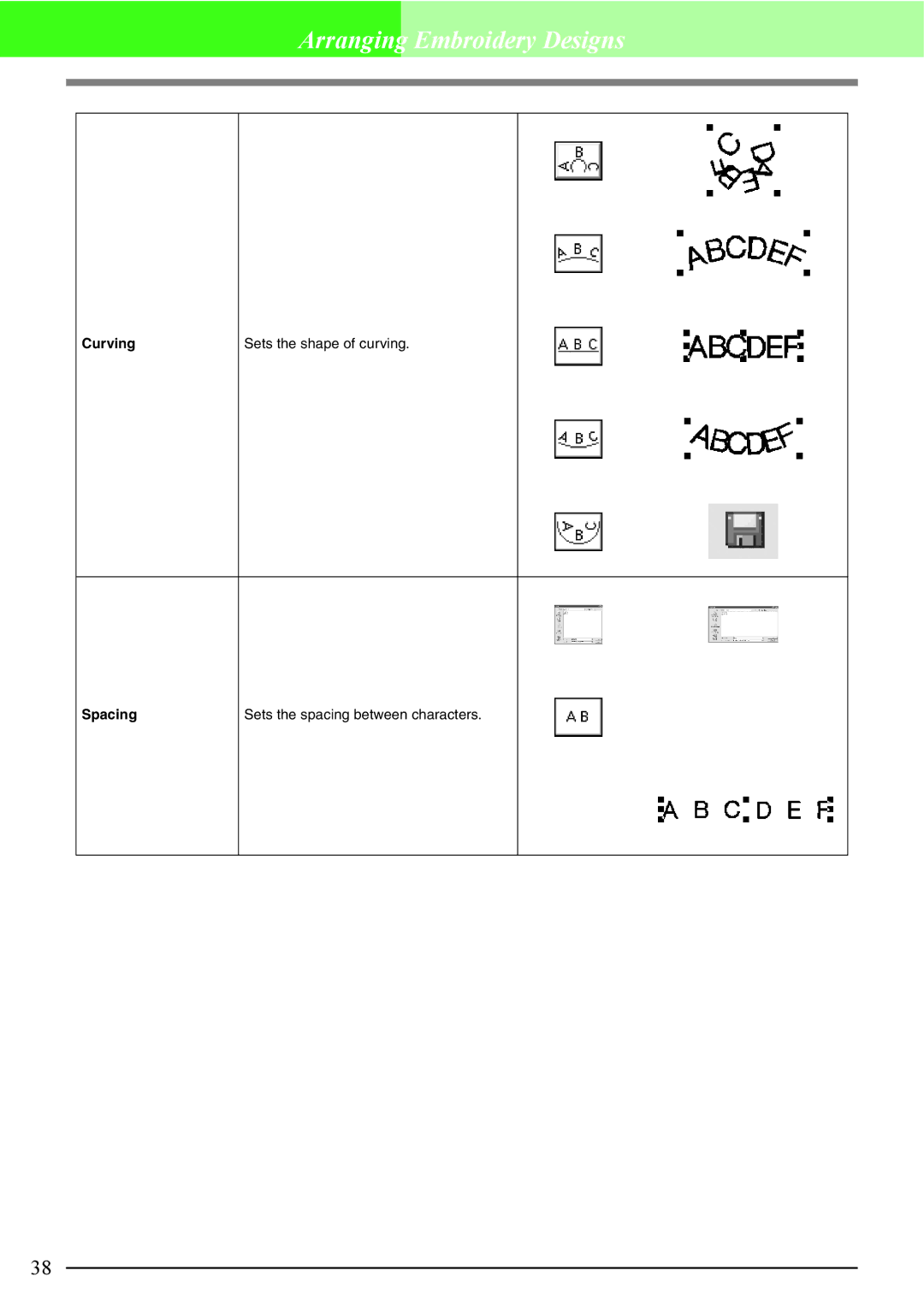 Brother PE-DESIGN, Brother USB Writer manual Curving 