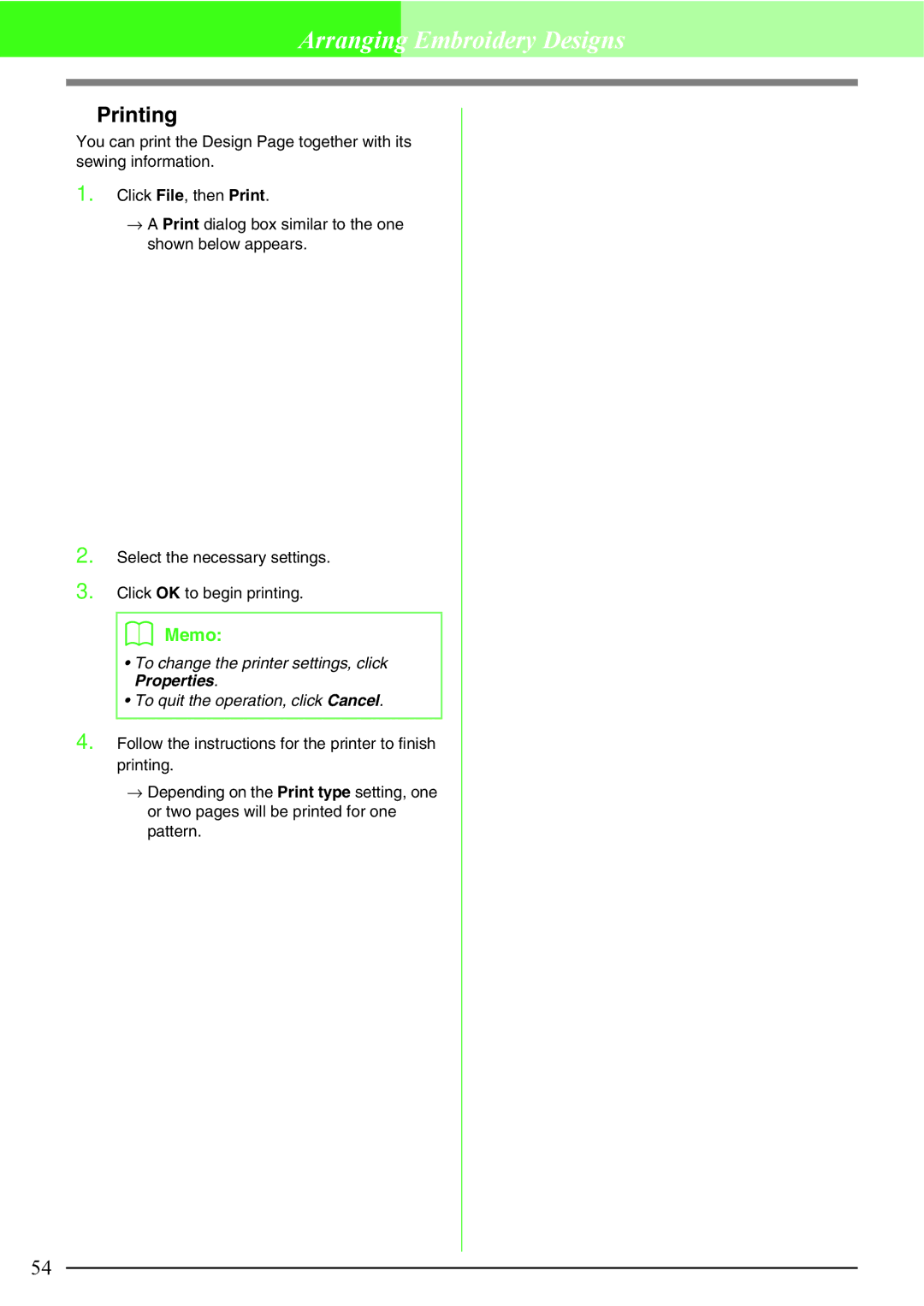 Brother PE-DESIGN, Brother USB Writer manual Printing 