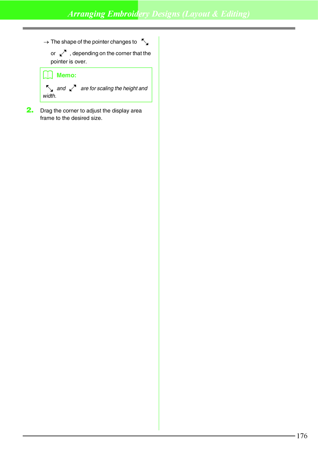 Brother PE-DESIGN V7 instruction manual Are for scaling the height and width 