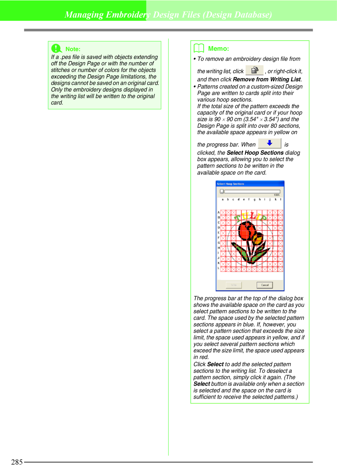 Brother PE-DESIGN V7 instruction manual To remove an embroidery design file from 