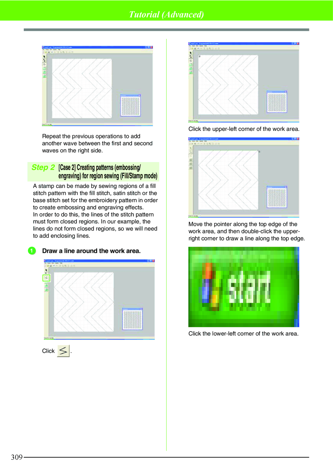 Brother PE-DESIGN V7 instruction manual Draw a line around the work area 