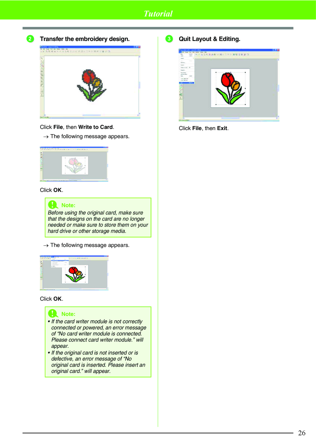 Brother PE-DESIGN V7 instruction manual Transfer the embroidery design 