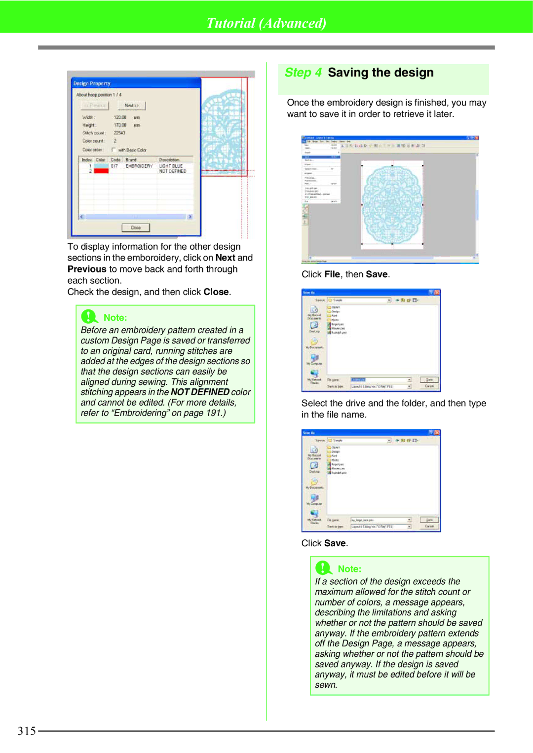 Brother PE-DESIGN V7 instruction manual 315 