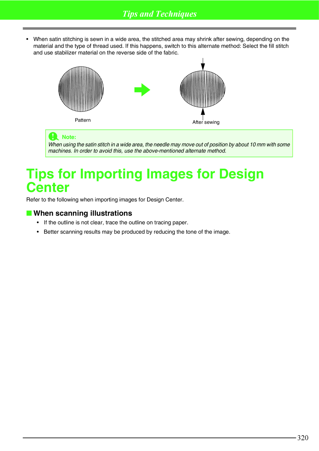 Brother PE-DESIGN V7 instruction manual Tips for Importing Images for Design Center, When scanning illustrations 